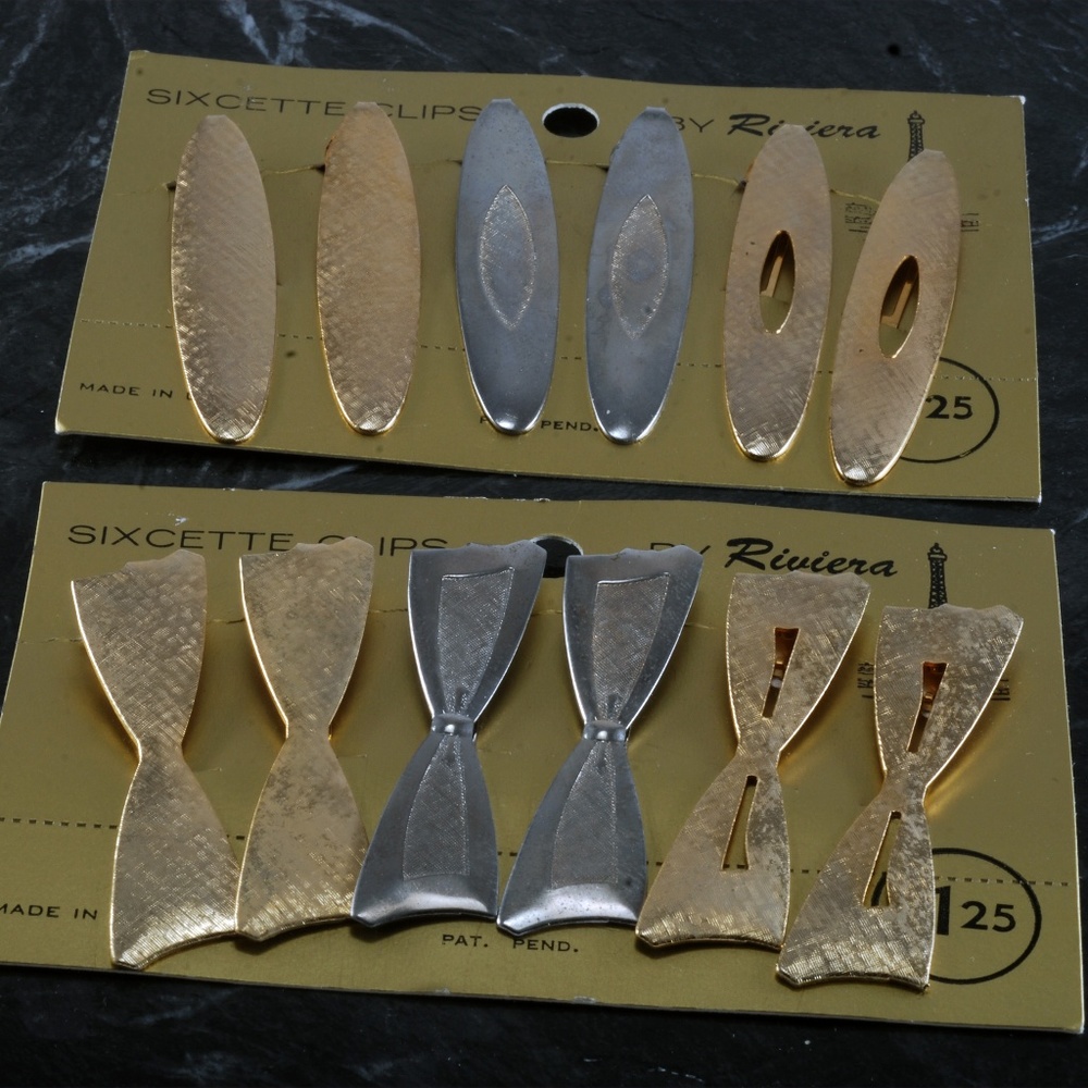 Vintage Riviera Hair Clip Sixcette 2 Card NOS